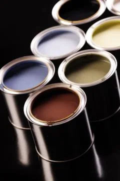 Paint cans Stock Photos