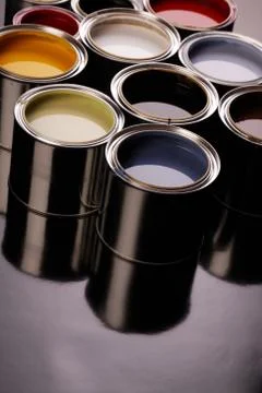 Paint cans Stock Photos