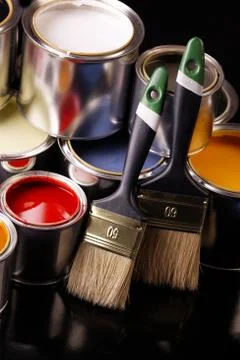 Paint cans Stock Photos