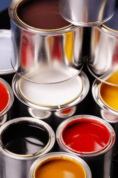 Paint cans Stock Photos
