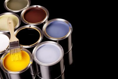 Paint cans Stock Photos