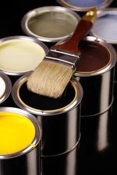 Paint cans Stock Photos