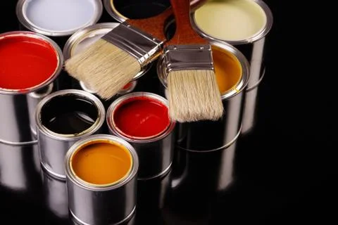Paint cans Stock Photos