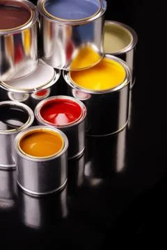 Paint cans Stock Photos
