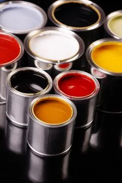 Paint cans Stock Photos