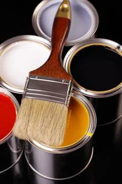 Paint cans Stock Photos