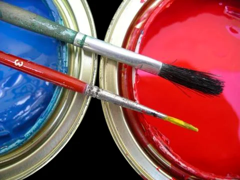 Paint cans Stock Photos