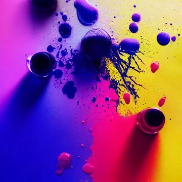 Paint cans with splashes Stock Illustration