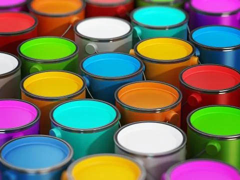 Paint cans stack イラスト素材