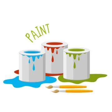 Paint in cans vector illustration Stock Illustration