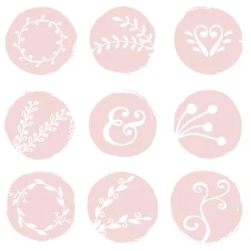 Paint Circles and Decorative Elements Stock Illustration