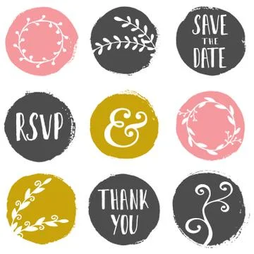 Paint Circles and Decorative Elements Stock Illustration