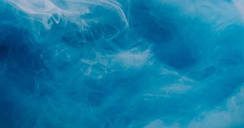 Paint cloud smoke blue texture splash droplets art Stock Photos