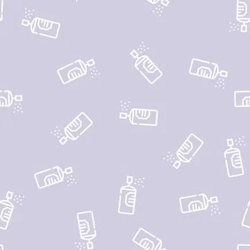 Paint color bottle line vector seamless pattern Illustrazione stock