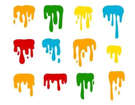 Paint color spots. Splashes set for use in design. Colorful grunge shapes c.. Stock Illustration