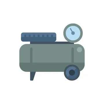 Paint compressor icon flat vector. Air machine Stock Illustration