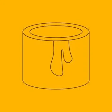 Paint container line icon Stock Illustration