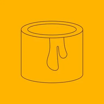 Paint container line icon Illustrazione stock