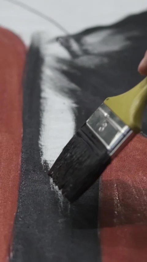 Paint On Curtain Stock Footage 296602143