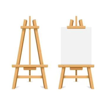 Paint desk icon in flat style. Easel vector illustration on isolated backgrou Stock Illustration