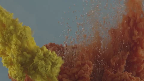 Paint dissolves in water slow mo Stock Footage 171664542