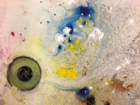 Paint draining down a sink Stock Photos
