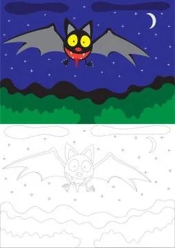 To paint drawing a bat Stock Illustration