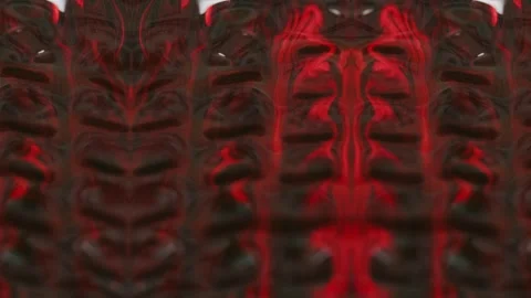 Paint drip ribbed texture red black acrylic ink Video stock 266710161