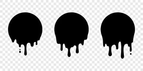 Paint drip sticker circle label vector liquid drop Stock Illustration