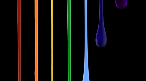 Paint dripping on black background, Slow Motion Stock Footage 31819652