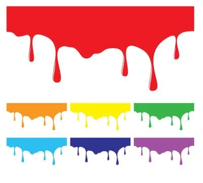 Paint Dripping Colorful Design Elements Stock Illustration