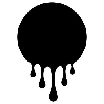 Paint dripping icon. Black melt drips sign. Current liquid symbol. Stock Illustration