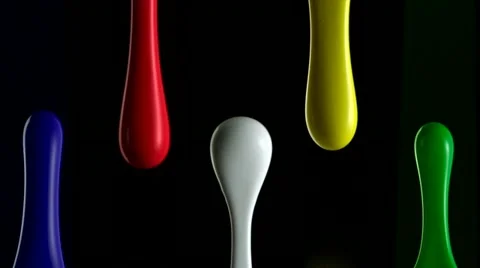 Paint dripping in th air, Slow Motion Stock Footage 11658910