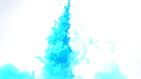 paint drop effect blue smoke cloud motion white