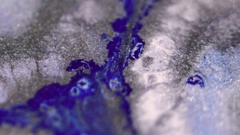 Paint drop glitter fluid splash blue silver mix Stock Footage 274624936