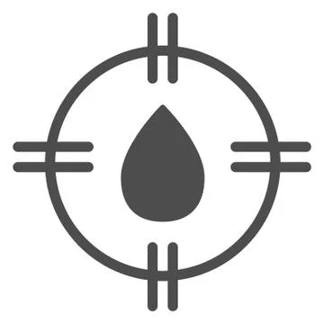 Paint drop solid icon. Droplet in target vector illustration isolated on white イラスト素材