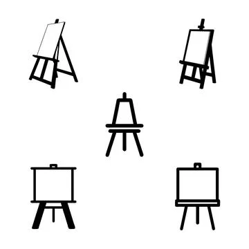 Paint easel icons set Stock Illustration