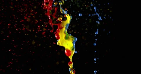 Paint Explodes In Splashes Stock Footage 170701788