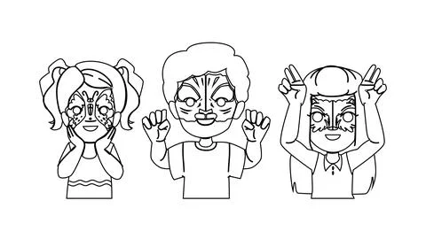 Paint face painting vector Stock Illustration