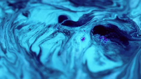 Paint flow color drip blue black ink fluid blend Stock Footage 276872963