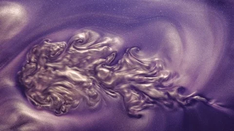 Paint flow glitter cloud purple liquid ink motion Stock Footage 118077695