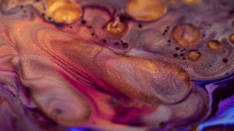 Paint flow liquid glitter cascade pink black ink Stock Footage 277313146