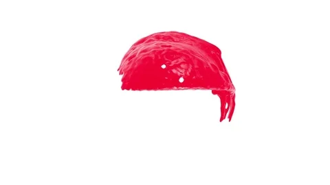 Paint flows with splashes around sphere with attraction to its center. Stock Footage 82645107