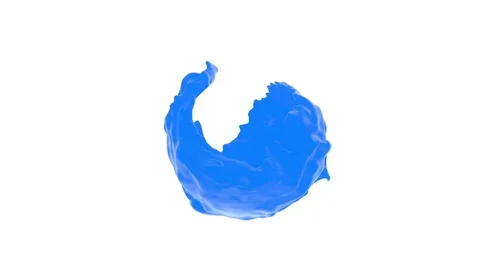 Paint flows with splashes around sphere with attraction to its center. Stock Footage 82646970