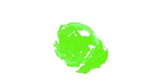 Paint flows with splashes around sphere with attraction to its center. Stock Footage 82647241