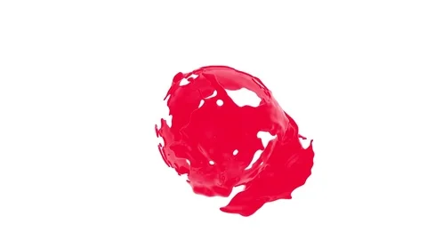 Paint flows with splashes around sphere with attraction to its center. Stock Footage 82647551