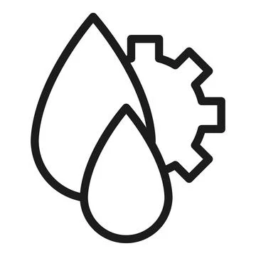 Paint gear icon outline vector. Edit tool Stockillustratie