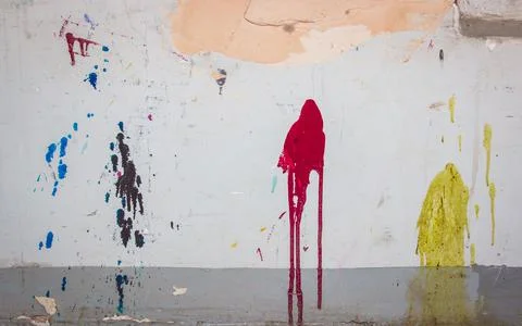Paint on gray wall texture Stock Photos