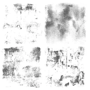 Paint Grunge Texture Bundle with Rough Brush Strokes and Distressed Effects Stock Illustration