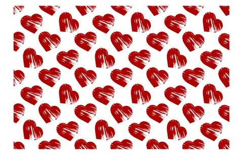Paint hearts seamless pattern Stock Illustration